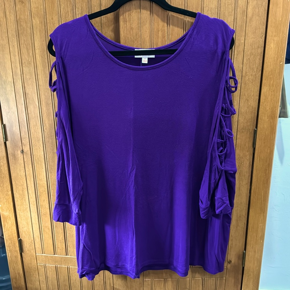 “Molly & Isadora” Royal purple, cold arm sleeve top